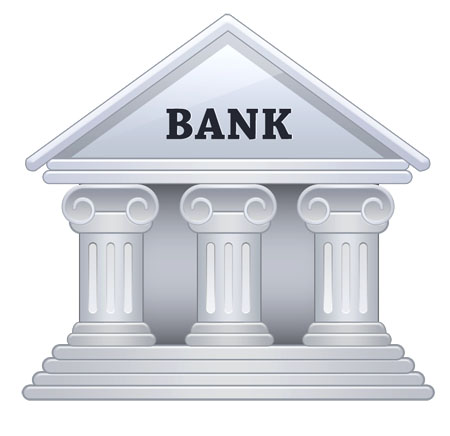 Bank Building Vector Vector bank building icon