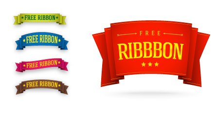 ribbon template psd pack photoshop format