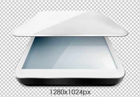 Flatbed Computer Scanner Icon (PSD)