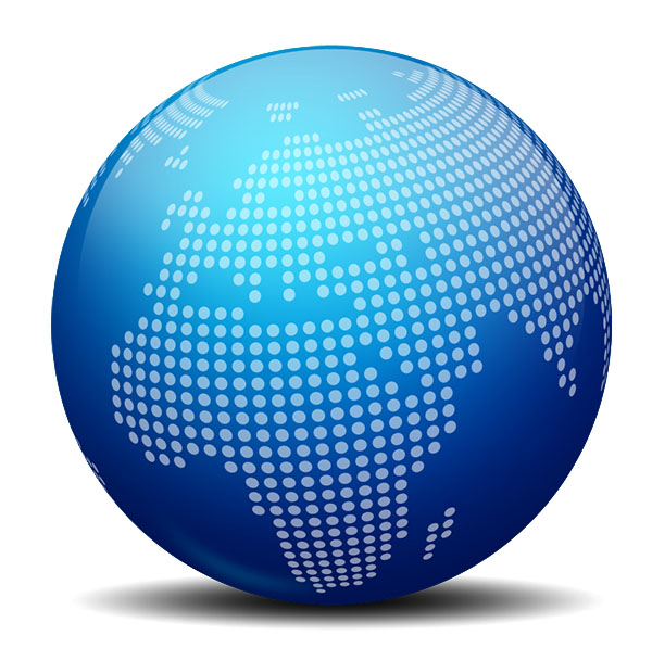 Vector Blue Globe Icon (PSD)