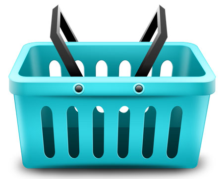 Blue Shopping Basket Icon