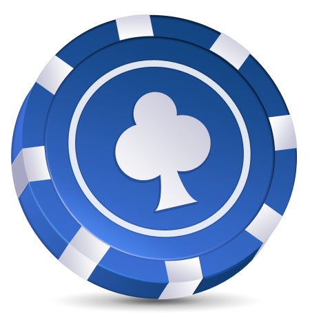 Blue Poker Chip Vector Icon